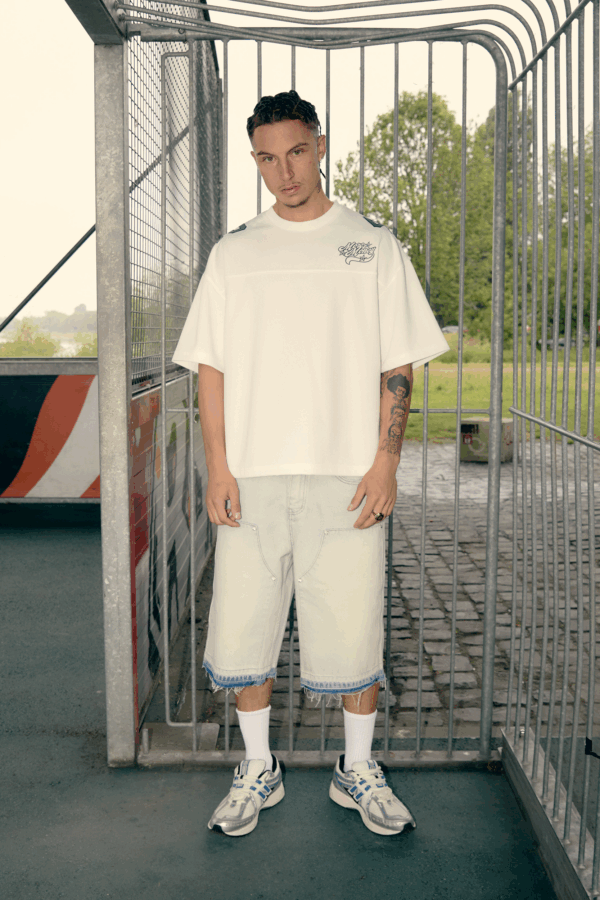 Wamana Blue Rhinestone Carpenter Jorts – Trendy & Durable - Image 2